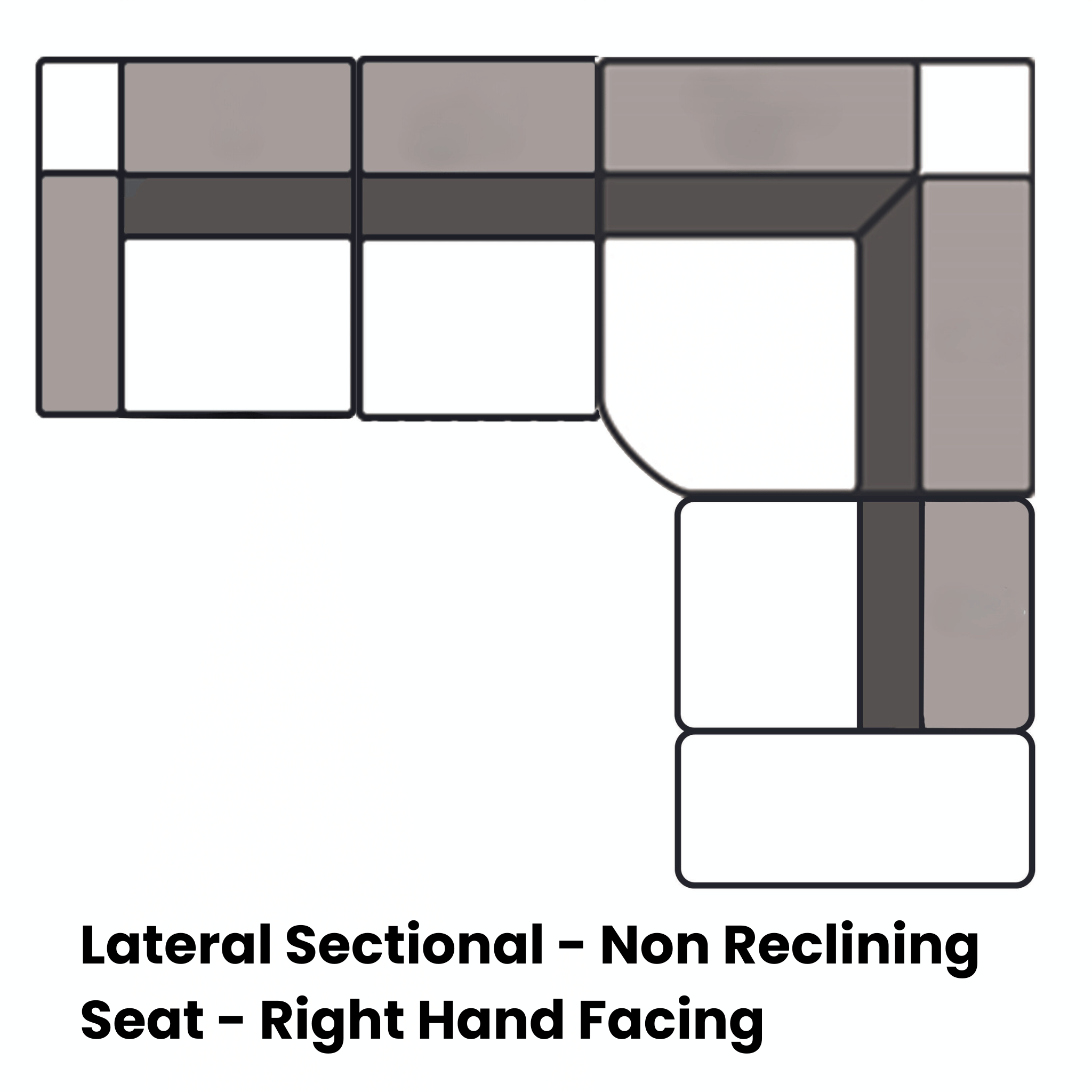 Sectional with a Lateral - Non Reclining Seat - RHF