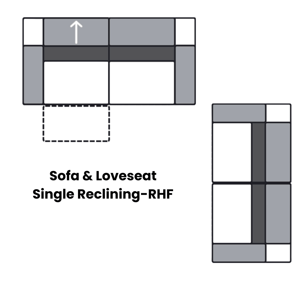 Sofa & Loveseat - Single Reclining-RHF