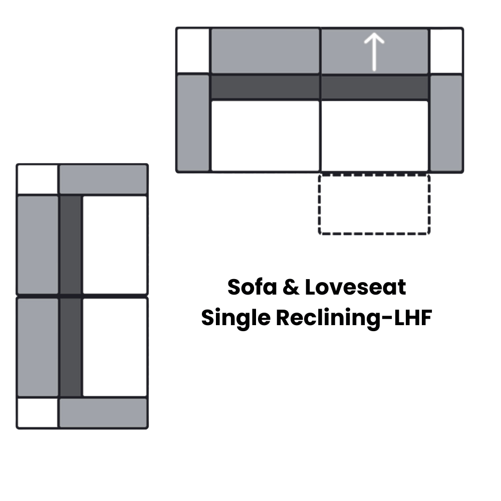 Sofa & Loveseat - Single Reclining-LHF