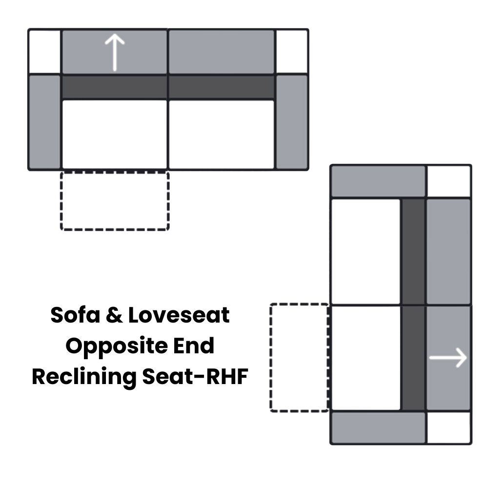 Sofa & Loveseat - Opposite End Reclining Seat-RHF